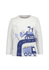Blue Seven Baby Boy Digger Long Sleeve Top, White