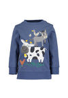 Blue Seven Baby Boy Animal Long Sleeve Sweater, Grey