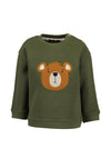 Blue Seven Baby Boy Teddy Long Sleeve Sweater, Green