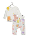 Blue Seven Baby Girl Unicorn Top and Pant Set, Cream