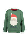 Blue Seven Boy Christmas Print Sweater, Green