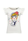 Blue Seven Girls Print Frill Sleeve Tee, White