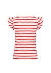 Blue Seven Girls Stripe Frill Sleeve Tee, Red