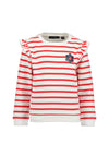 Blue Seven Girls Stripe Long Sleeve Sweater, Red