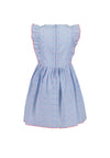 Blue Seven Girls Pleated Round Neck Dress, Blue