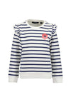 Blue Seven Girls Stripe Long Sleeve Sweater, Navy
