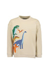 Blue Seven Mini Boy Dino Long Sleeve Sweater, Cream