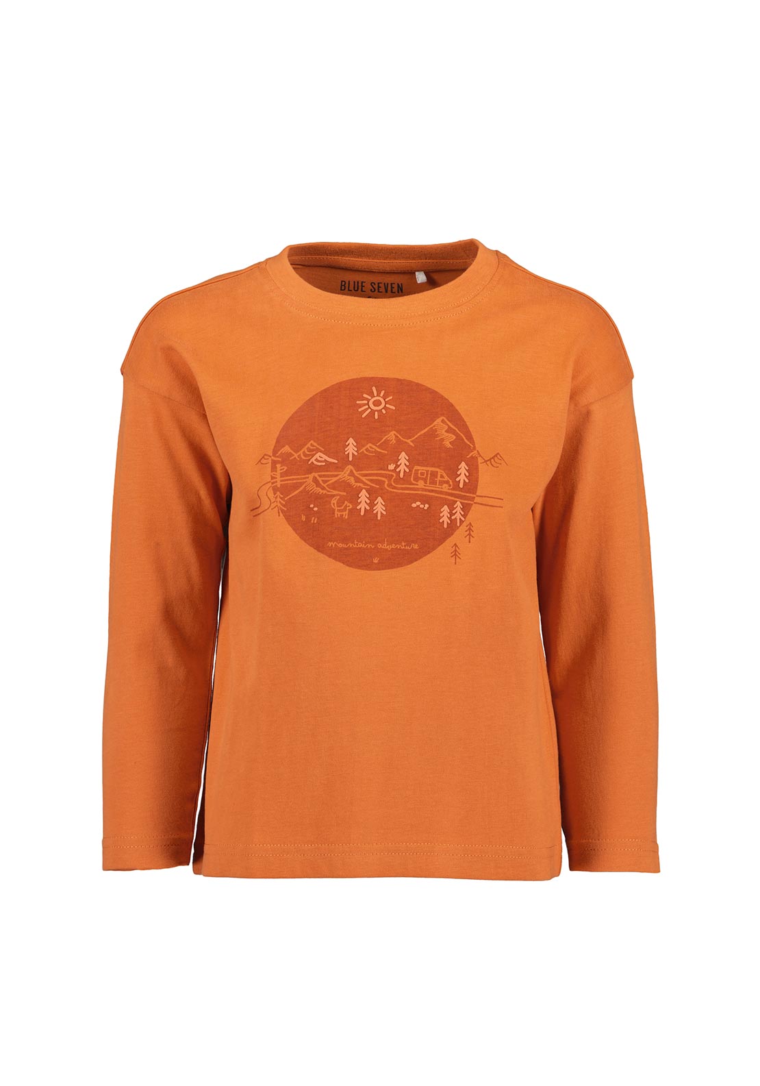 Blue Seven Mini Boy Mountain Adventure Long Sleeve Top, Orange