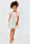 Blue Seven Mini Girl Stripe Short Sleeve Dress, Multi