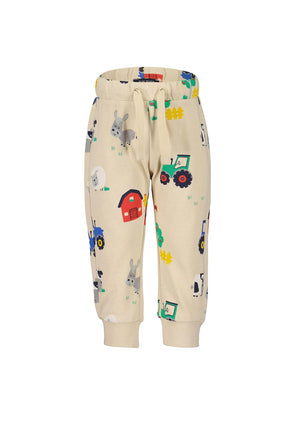 Blue Seven Baby Boy Farm Print Joggers, Beige