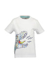 Blue Seven Boy Foil Dino Print Short Sleeve Tee, White