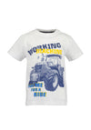 Blue Seven Boy Working Machine Short Sleeve Tee, White