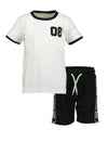 Blue Seven Boy Team One Tee and Short Set, White