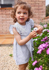 Blue Seven Baby Girl Striped Dress, White