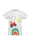 Blue Seven Baby Boy Tractor Print Short Sleeve Tee, White