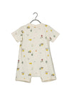 Blue Seven Baby Boy Short Sleeve Romper, Cream Multi