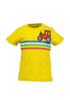 Blue Seven Baby Boy Stripe Tractor Short Sleeve Tee, Yellow