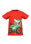 Blue Seven Baby Boy Tractor Print Short Sleeve Tee, Red