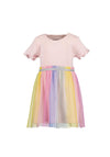 Blue Seven Baby Girl Tulle Short Sleeve Dress, Multi