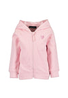 Blue Seven Baby Girl Front Zip Hooded Sweater, Pink