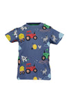 Blue Seven Baby Boy Tractor Print Short Sleeve Tee, Navy