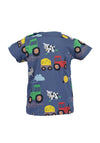 Blue Seven Baby Boy Tractor Print Short Sleeve Tee, Navy