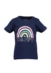 Blue Seven Girl Happy Rainbow Short Sleeve Tee, Navy