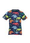 Blue Seven Boy Dinosaur Print Short Sleeve Tee, Navy