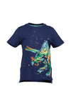 Blue Seven Boy Dino Print Short Sleeve Tee, Navy