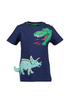 Blue Seven Boy Dinosaur Short Sleeve Tee, Navy