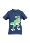 Blue Seven Boy Sequin Dino Short Sleeve Tee, Navy