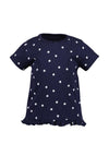 Blue Seven Baby Girl Floral Frill Hem Tee, Navy