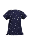 Blue Seven Baby Girl Floral Frill Hem Tee, Navy