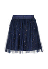 Blue Seven Girl Heart Print Tulle Skirt, Navy