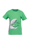 Blue Seven Boy Foil Dino Print Short Sleeve Tee, Green