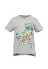 Blue Seven Boy Dino Print Short Sleeve Tee, Grey