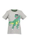 Blue Seven Boy Sequin Dino Short Sleeve Tee, Grey
