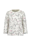 Blue Seven Baby Girl Unicorn Print Top, White