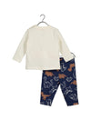 Blue Seven Baby Boy Dino Top and Pant Set, Navy Multi