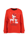 Blue Seven Girl Reindeer Christmas Jumper, Red