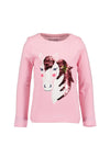 Blue Seven Girl Sequins Unicorn Long Sleeve Top, Pink