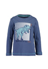 Blue Seven Boy Dino Long Sleeve Top, Dark Blue