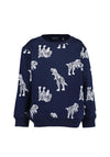 Blue Seven Boy Dino Long Sleeve Sweater, Navy