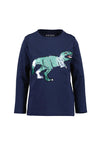 Blue Seven Boy Sequins Dino Top, Navy