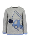 Blue Seven Baby Boy Truck Long Sleeve Top, Grey