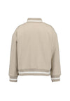Blue Seven Mini Girl Long Sleeve Baseball Jacket, Beige