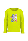 Blue Seven Mini Girl Unicorn Print Long Sleeve Top, Green