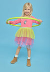 Blue Seven Mini Girl Unicorn Long Sleeve Tulle Dress, Pink