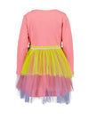Blue Seven Mini Girl Unicorn Long Sleeve Tulle Dress, Pink