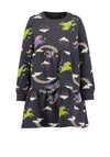 Blue Seven Mini Girl Unicorn and Rainbow Sweater Dress, Grey
